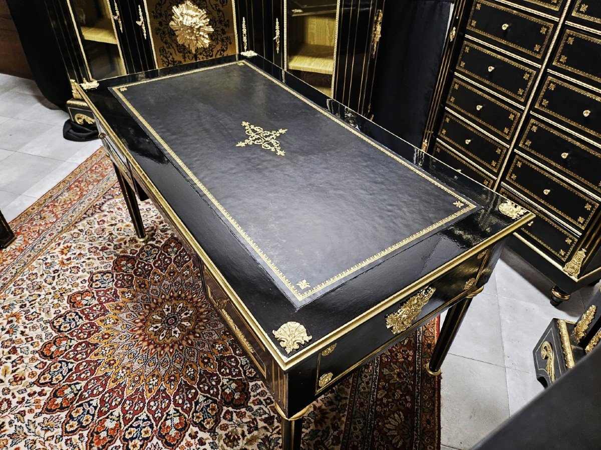 Flat Desk With Zippers Decorated With Bronzes Napoleon III Period Napoleon 3 Boulle-photo-5
