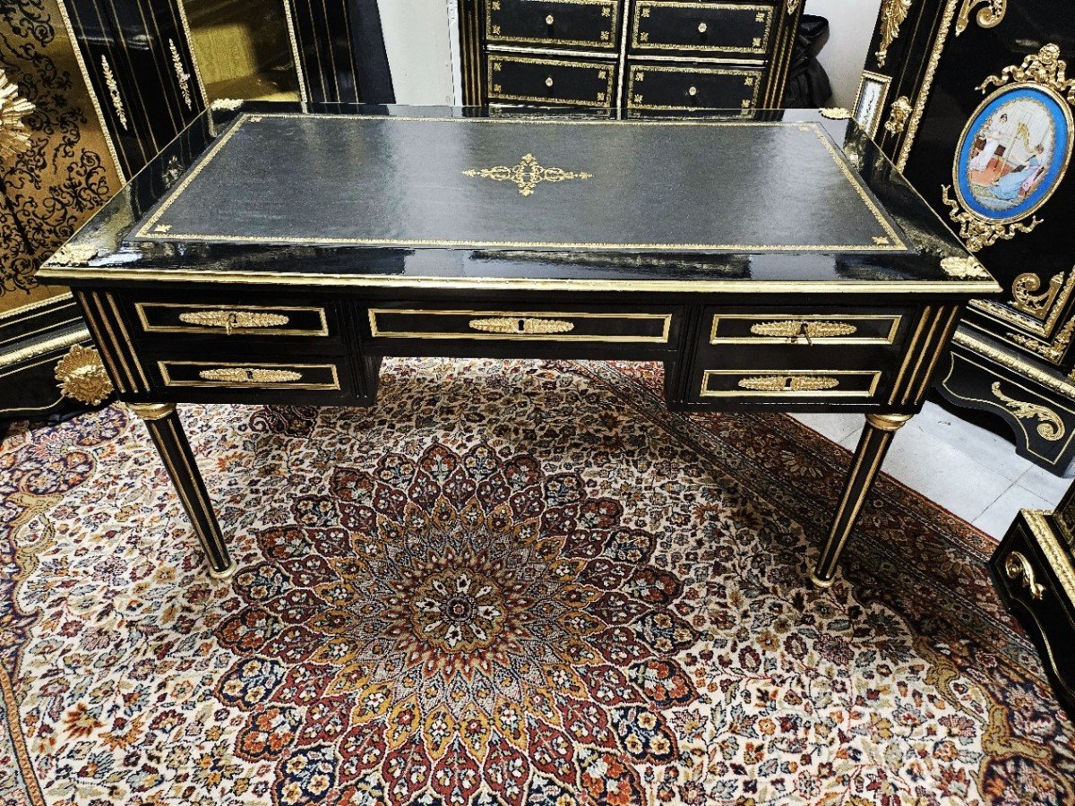 Flat Desk With Zippers Decorated With Bronzes Napoleon III Period Napoleon 3 Boulle