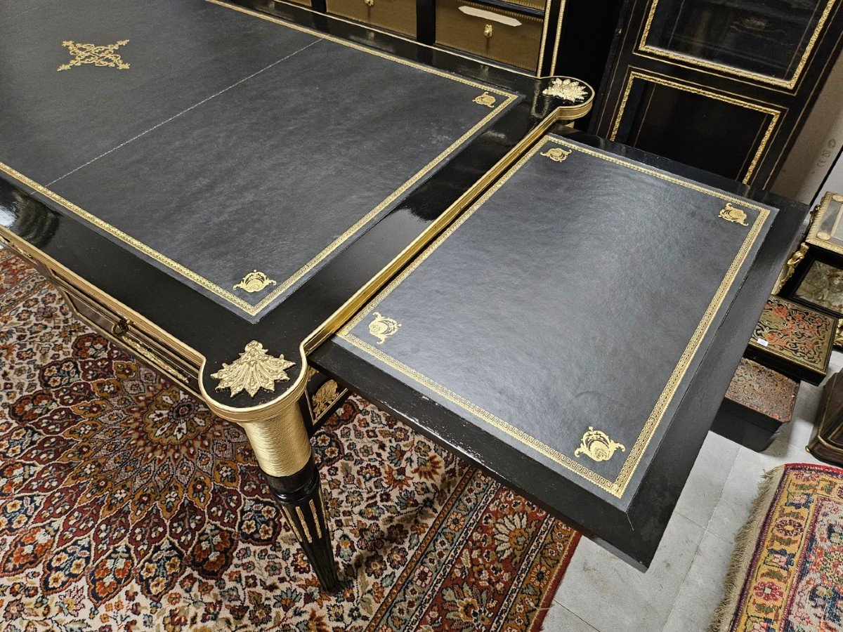 Very Large Flat Desk With Zippers Napoleon III Period Napoleon 3 Boulle-photo-3