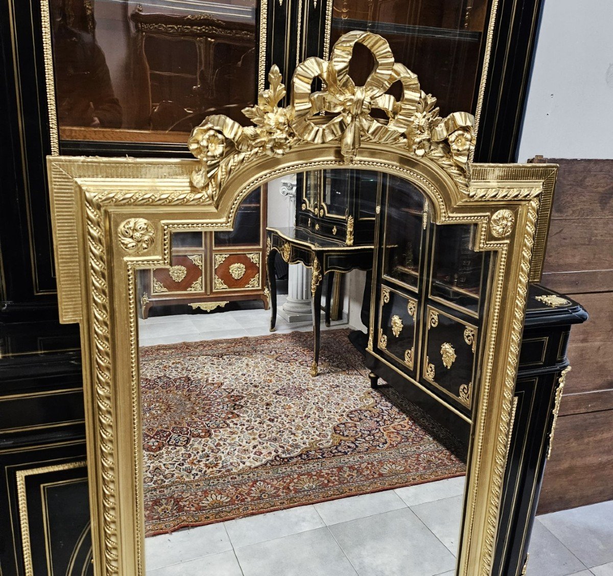 Large Mirror Or Mirror In Gilded Wood And Stucco Napoleon III Period Napoleon 3-photo-2