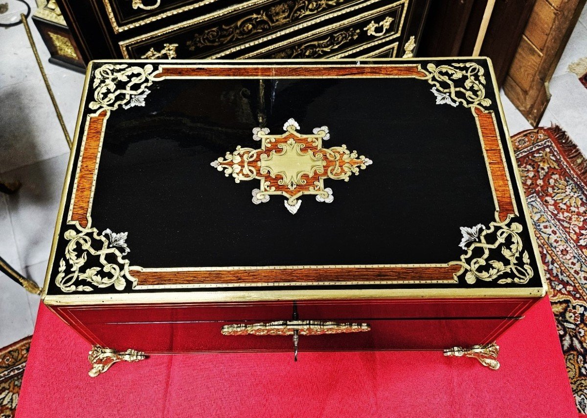 Very Large Box Or Box In Boulle Marquetry Napoleon III Period Napoleon 3-photo-3