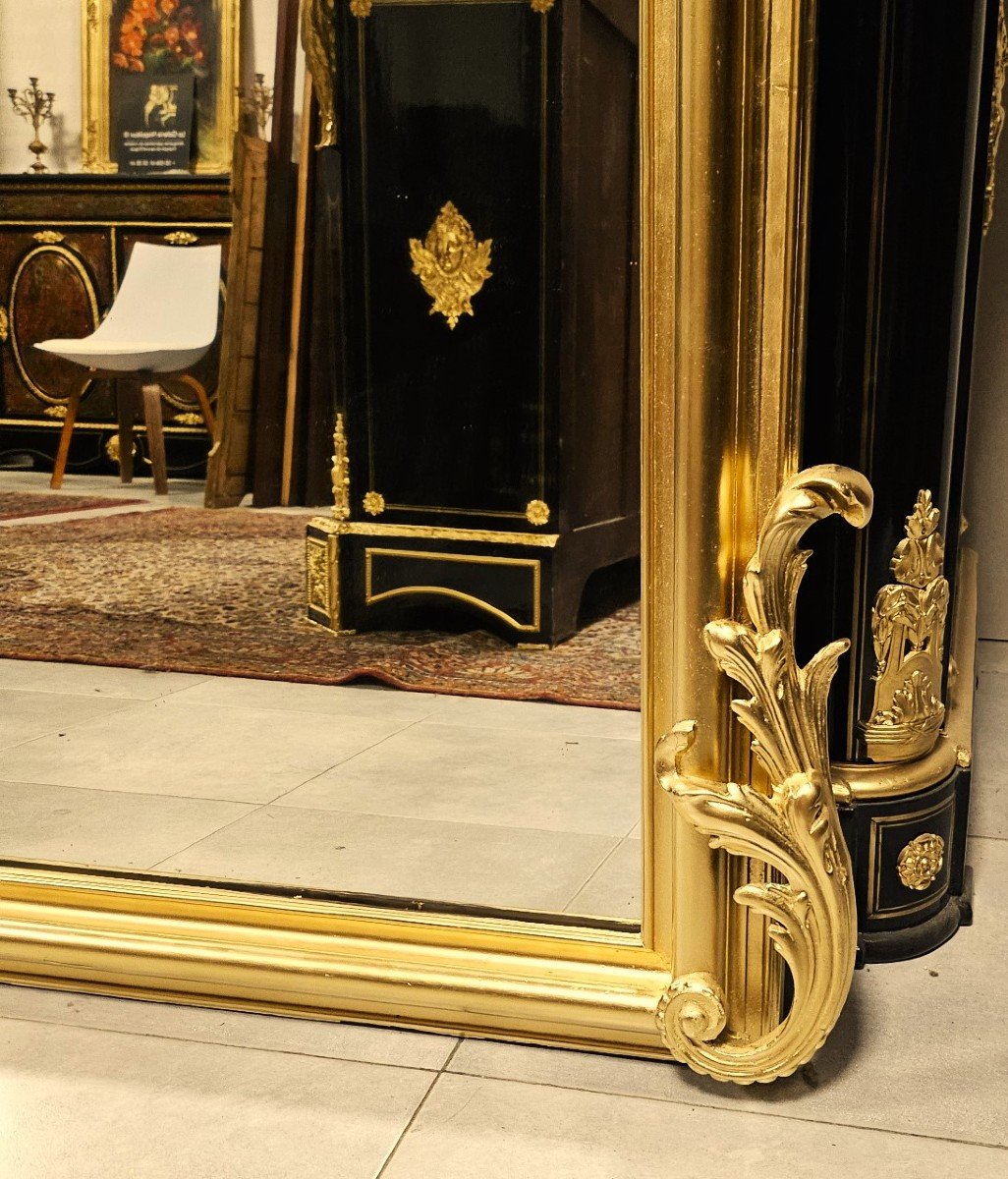 Large Mirror Or Mirror In Gilded Wood And Stucco Napoleon III Period Napoleon 3-photo-7