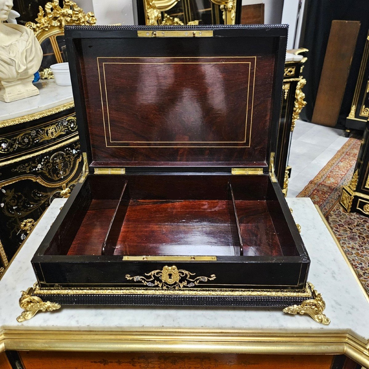 Large Box Or Box In Boulle Marquetry Napoleon III Period Napoleon 3-photo-2