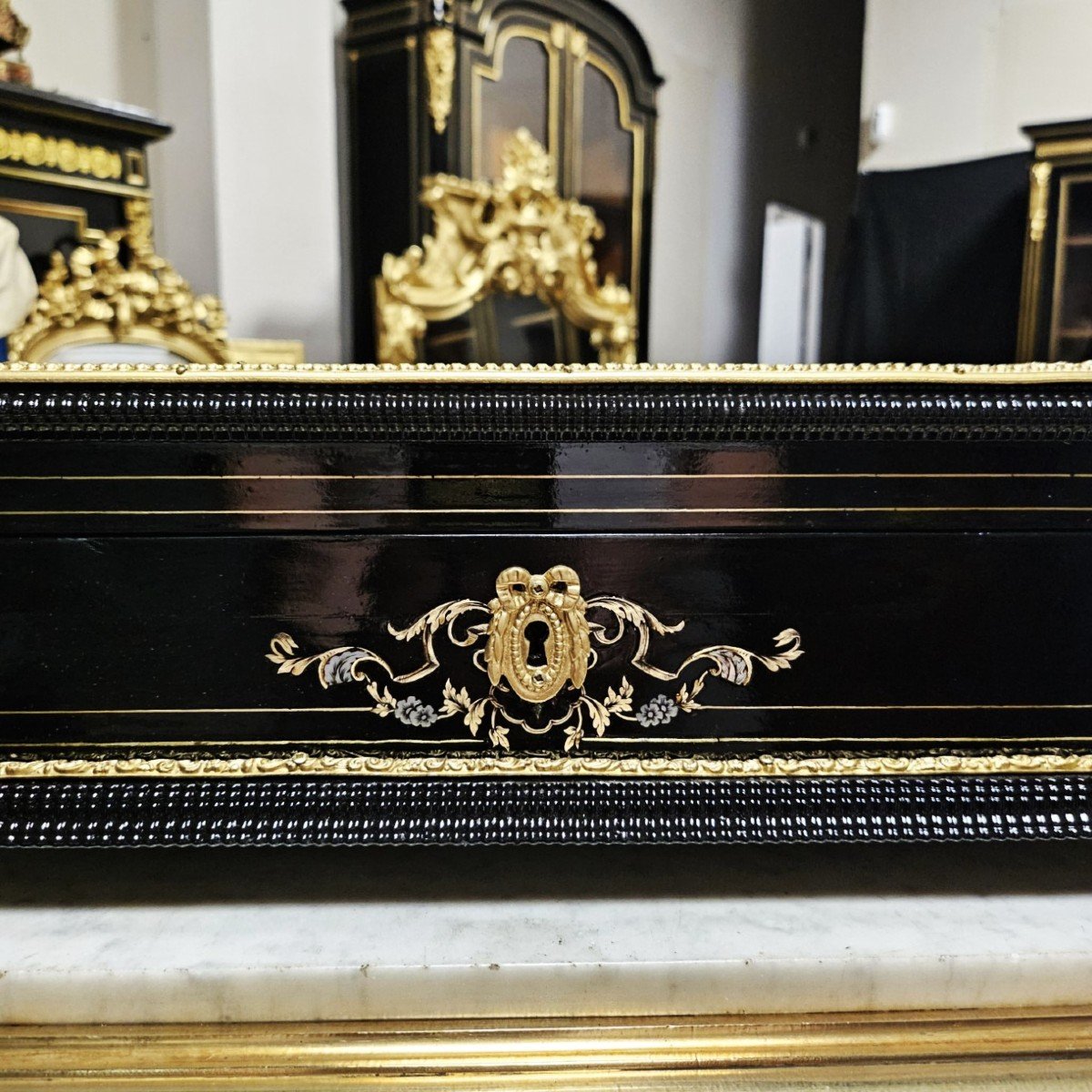 Large Box Or Box In Boulle Marquetry Napoleon III Period Napoleon 3-photo-6