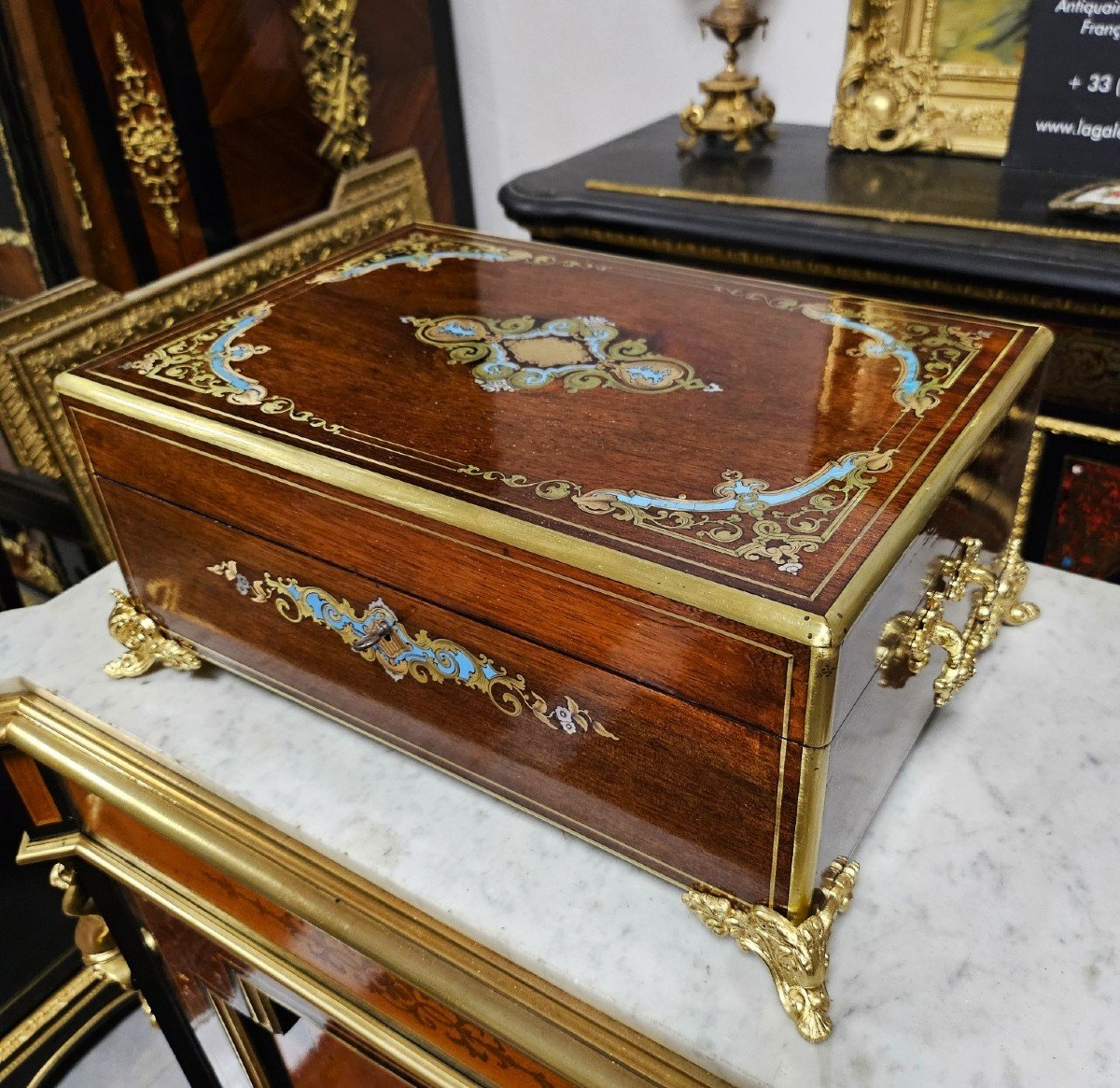 Important Toilet Box In Boulle Marquetry Napoleon III Period Napoleon 3 Box-photo-4