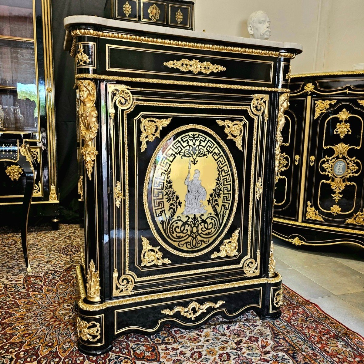 Boulle Marquetry Sideboard Stamped Befort Jeune Napoleon III Napoleon 3 Period-photo-4