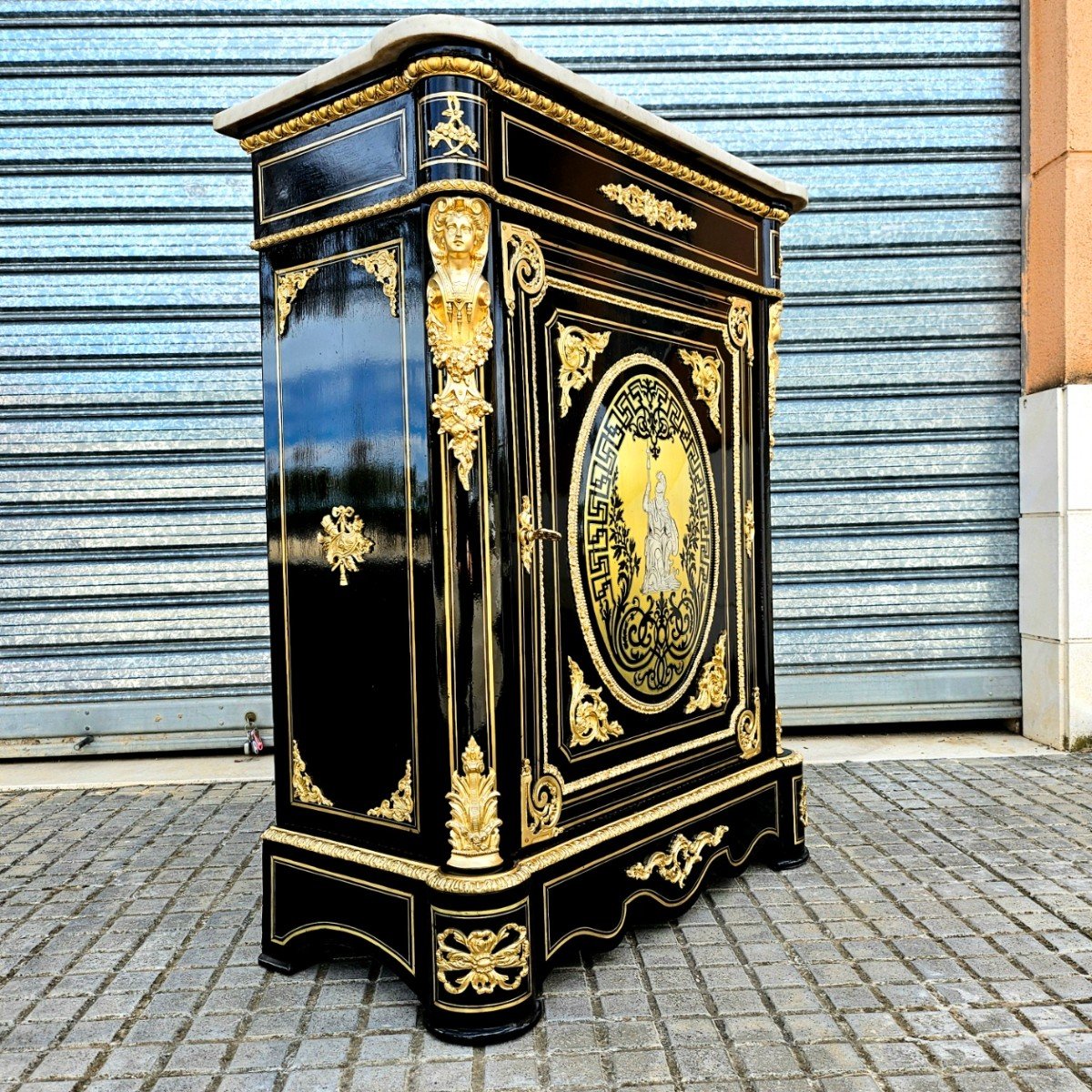 Boulle Marquetry Sideboard Stamped Befort Jeune Napoleon III Napoleon 3 Period-photo-5