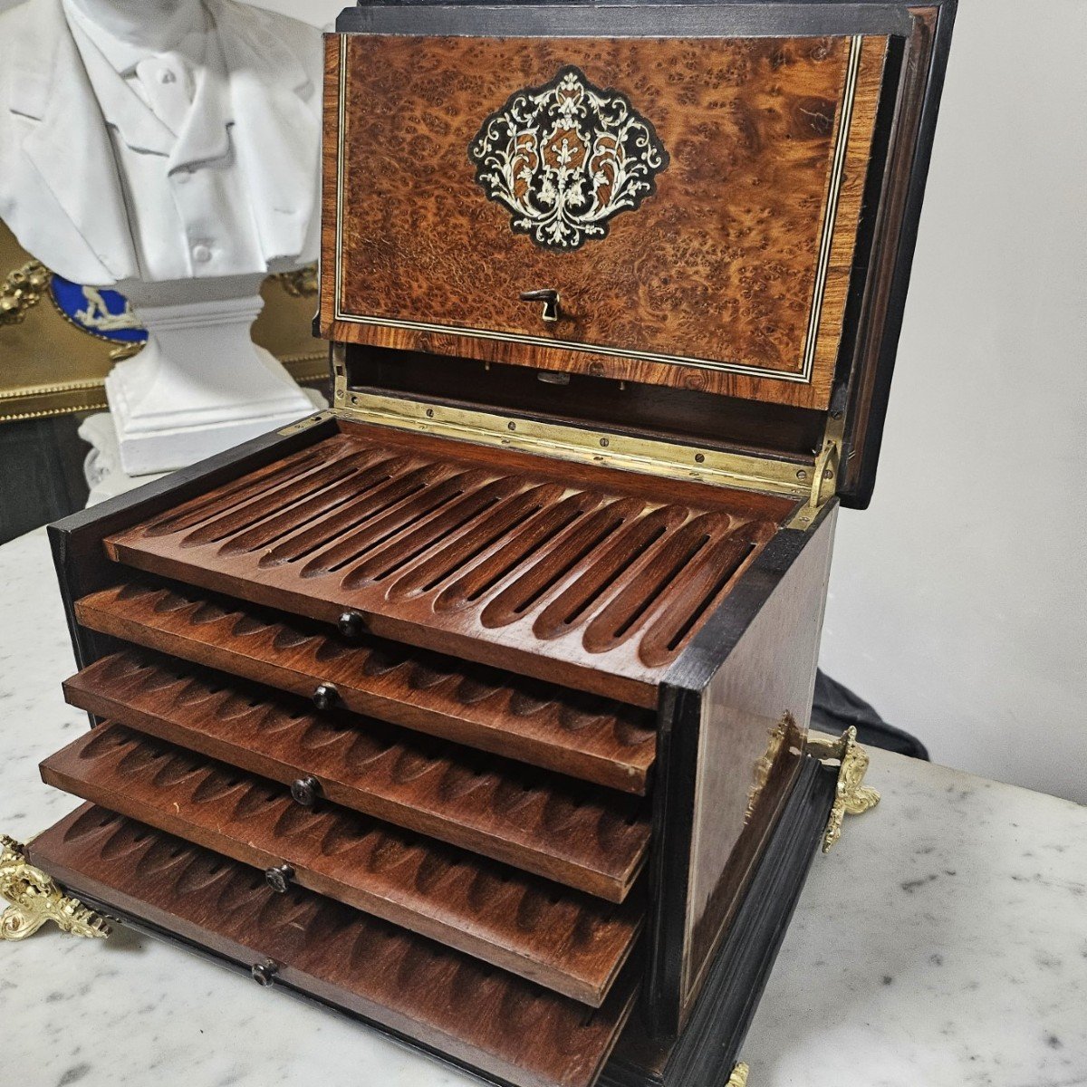 Boulle Cigar Cellar Napoleon III Napoleon 3-photo-4