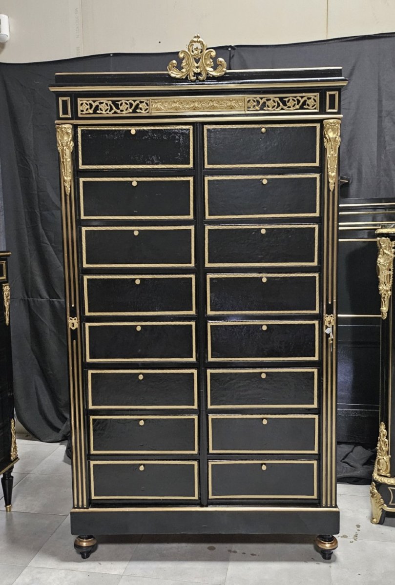Rare Notary's Box From The Napoleon III Napoleon 3 Boulle Period-photo-3