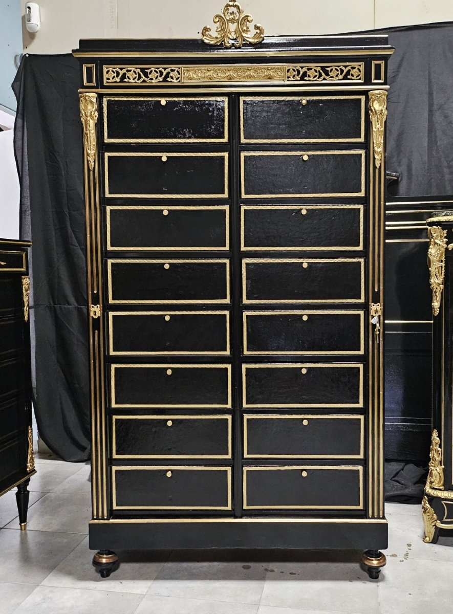 Rare Notary's Box From The Napoleon III Napoleon 3 Boulle Period-photo-4