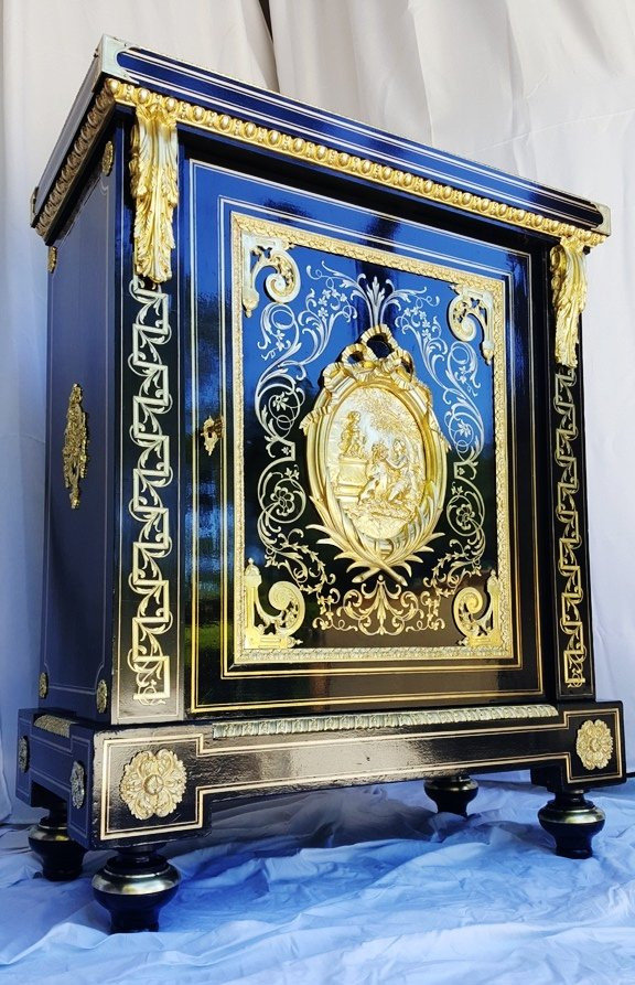 Boulle Marquetry Medallion Sideboard Stamped Befort, Napoleon III Napoleon 3-photo-2