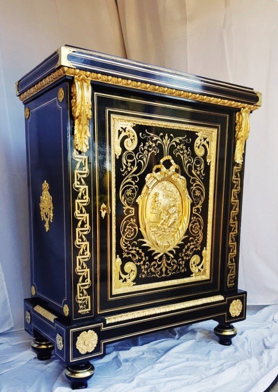 Boulle Marquetry Medallion Sideboard Stamped Befort, Napoleon III Napoleon 3-photo-1