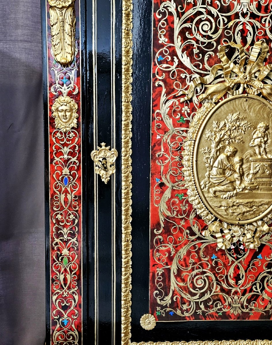 meuble d'appui en marqueterie boulle multicolore époque Napoléon III napoleon 3-photo-3