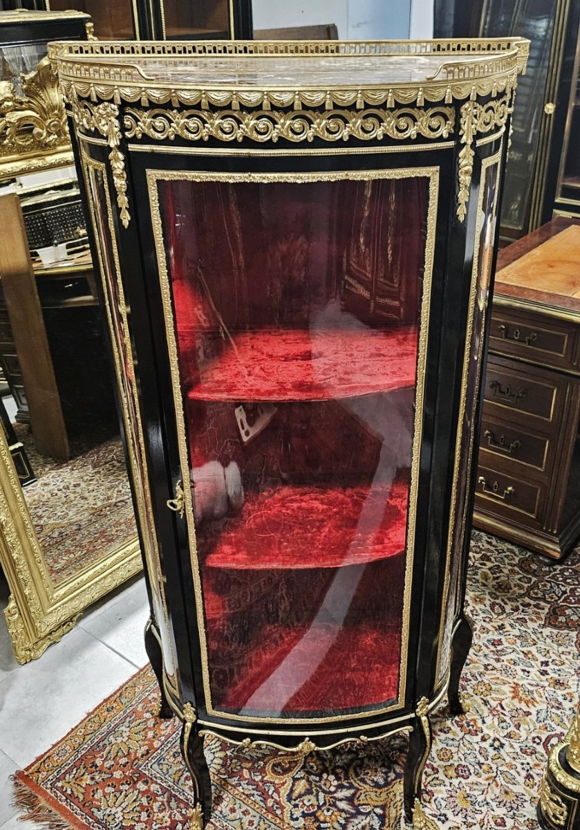 vitrine à collection avec ornementation de bronzes ,  époque Napoléon III napoleon 3 boulle-photo-2