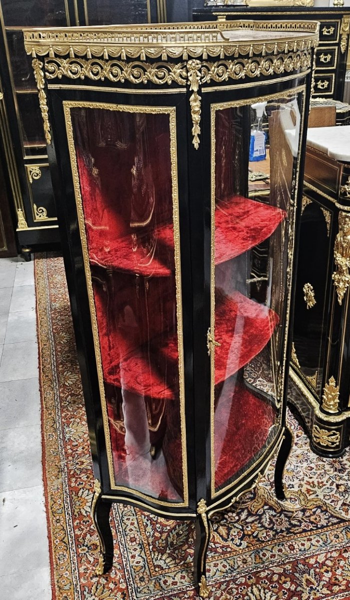 vitrine à collection avec ornementation de bronzes ,  époque Napoléon III napoleon 3 boulle-photo-3