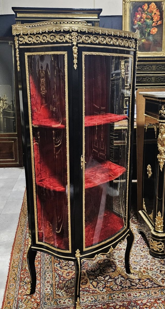 vitrine à collection avec ornementation de bronzes ,  époque Napoléon III napoleon 3 boulle-photo-1