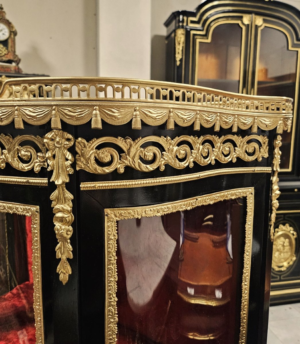 vitrine à collection avec ornementation de bronzes ,  époque Napoléon III napoleon 3 boulle-photo-4
