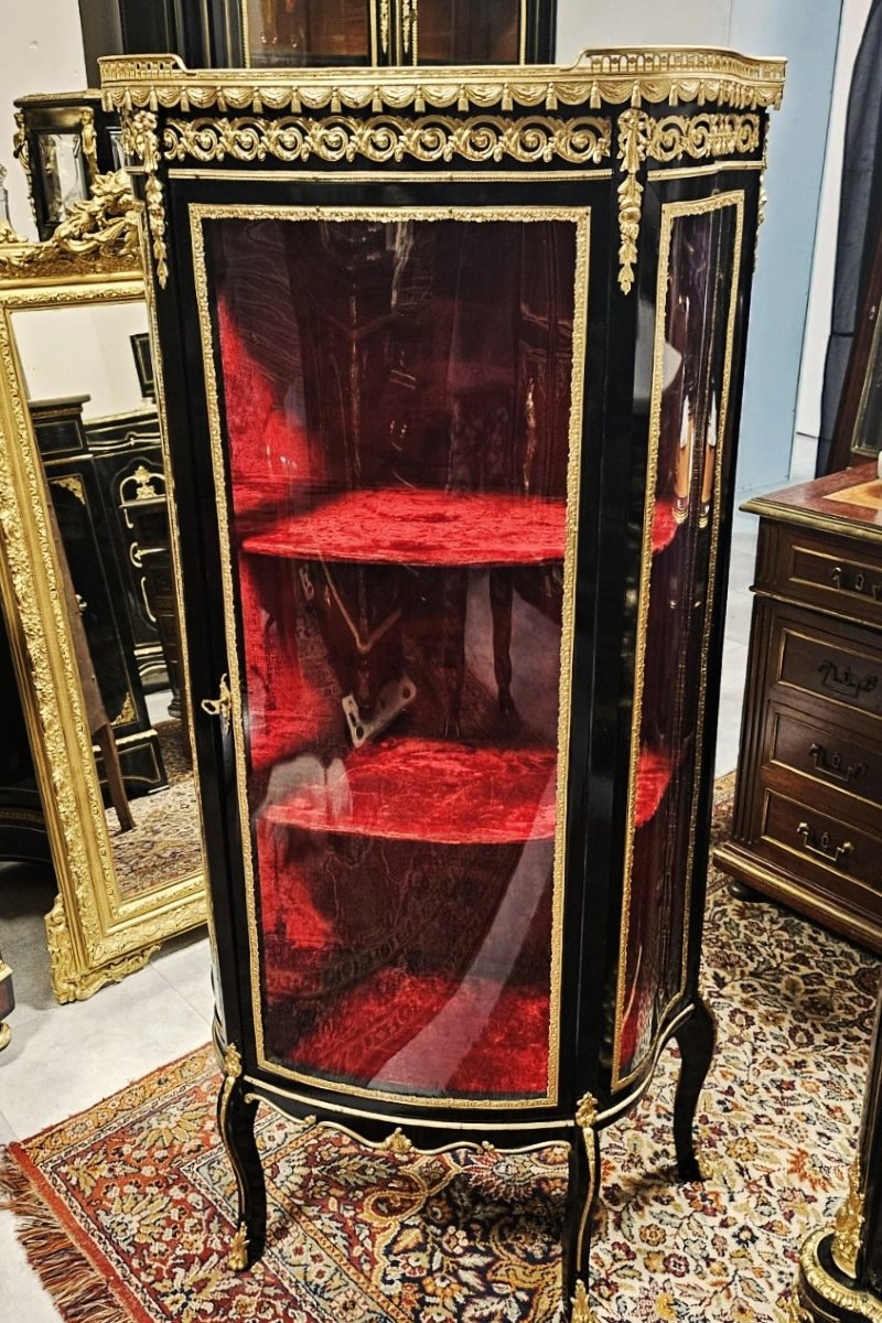 vitrine à collection avec ornementation de bronzes ,  époque Napoléon III napoleon 3 boulle-photo-5