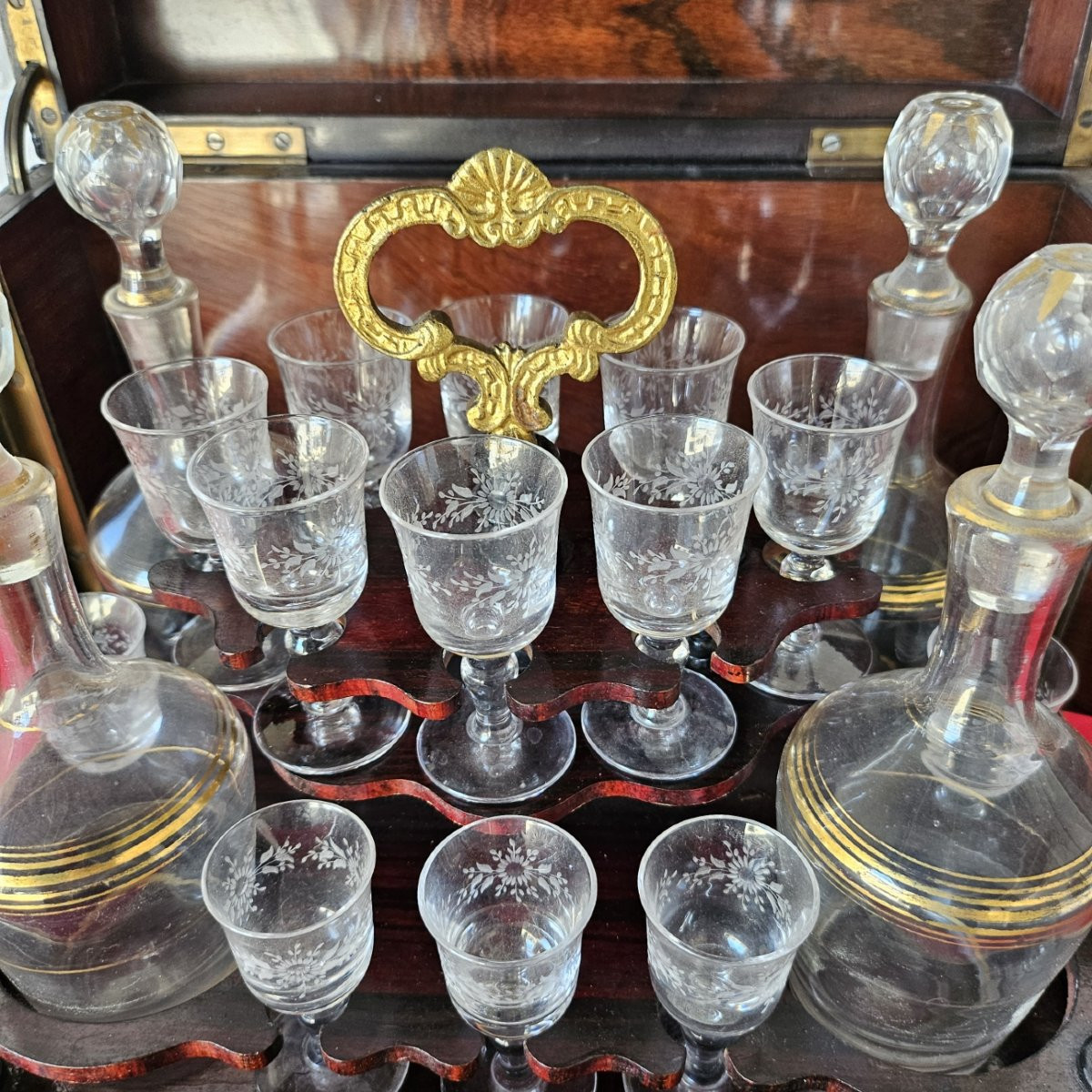 Liqueur Cellar, Baccarat Glassware, Boulle à La Reine Marquetry, Napoleon III Period, Napoleon 3-photo-3