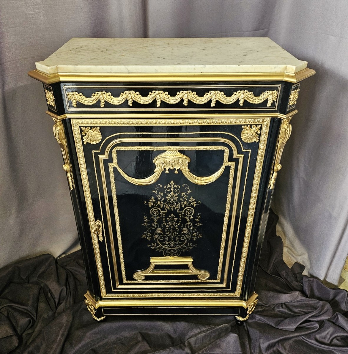 One-door Boulle Marquetry Sideboard With Picard Bronze Mounts, Napoleon III Period (napoleon III)
