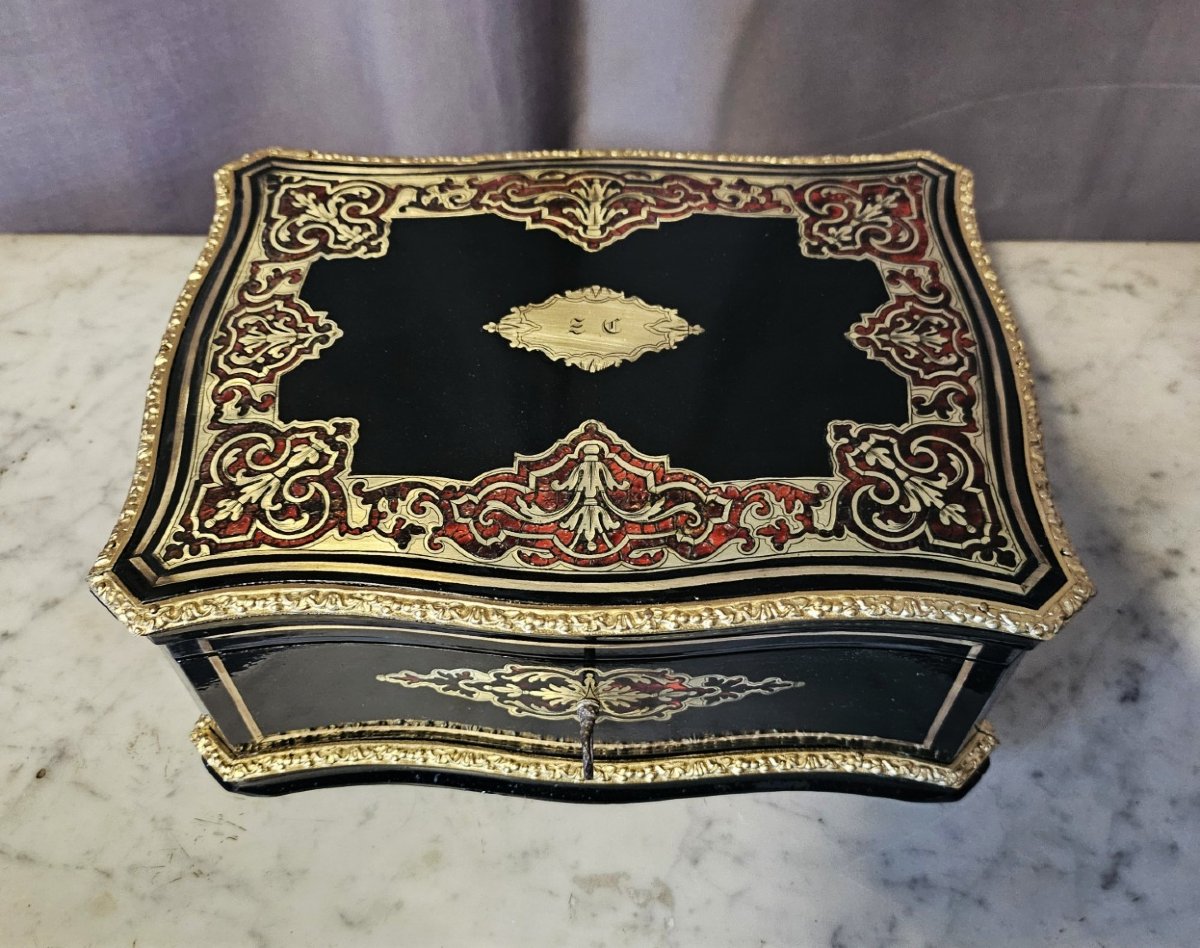 coffret d'apparat signé TAHAN en marqueterie boulle d'époque Napoléon III napoleon 3-photo-1