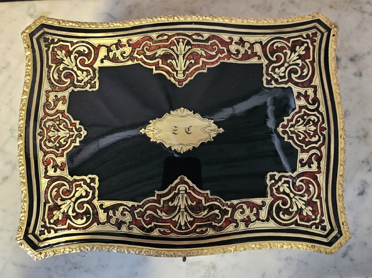 coffret d'apparat signé TAHAN en marqueterie boulle d'époque Napoléon III napoleon 3-photo-5