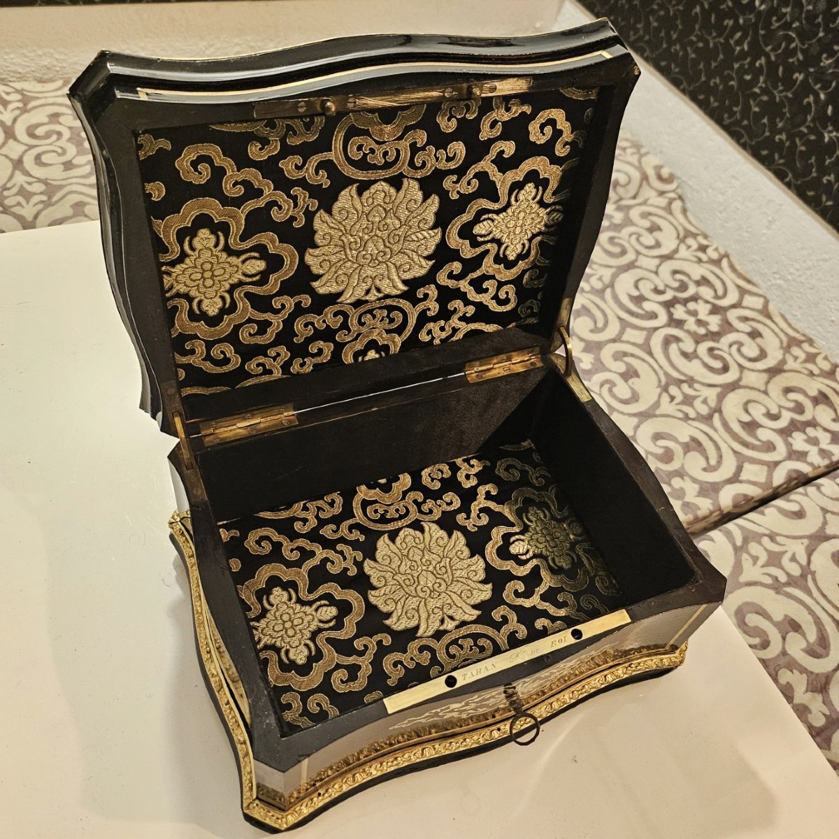 coffret d'apparat signé TAHAN en marqueterie boulle d'époque Napoléon III napoleon 3-photo-8