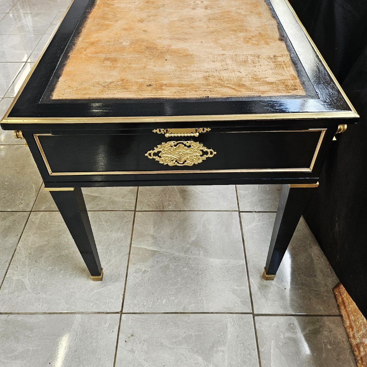 Double-sided Flat Desk With Pull-out Drawers, Adorned With Gilt Bronze Mounts, Napoleon III/napoleon III Boulle Period-photo-2