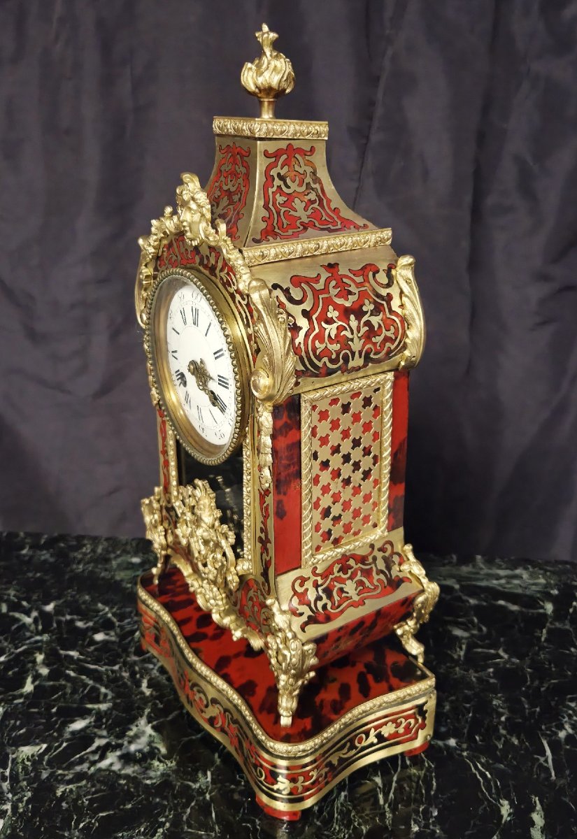 Cartel Clock In Marquetry Boulle Napoleon III Period Napoleon 3-photo-2