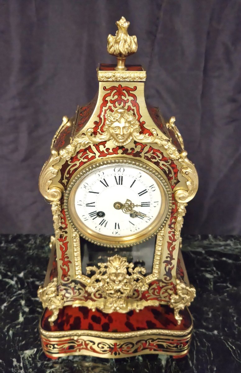 Cartel Clock In Marquetry Boulle Napoleon III Period Napoleon 3-photo-3