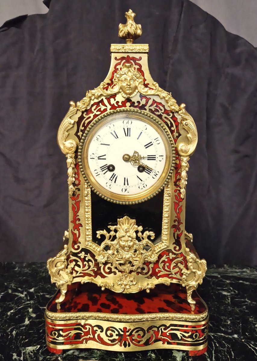 Cartel Clock In Marquetry Boulle Napoleon III Period Napoleon 3-photo-4