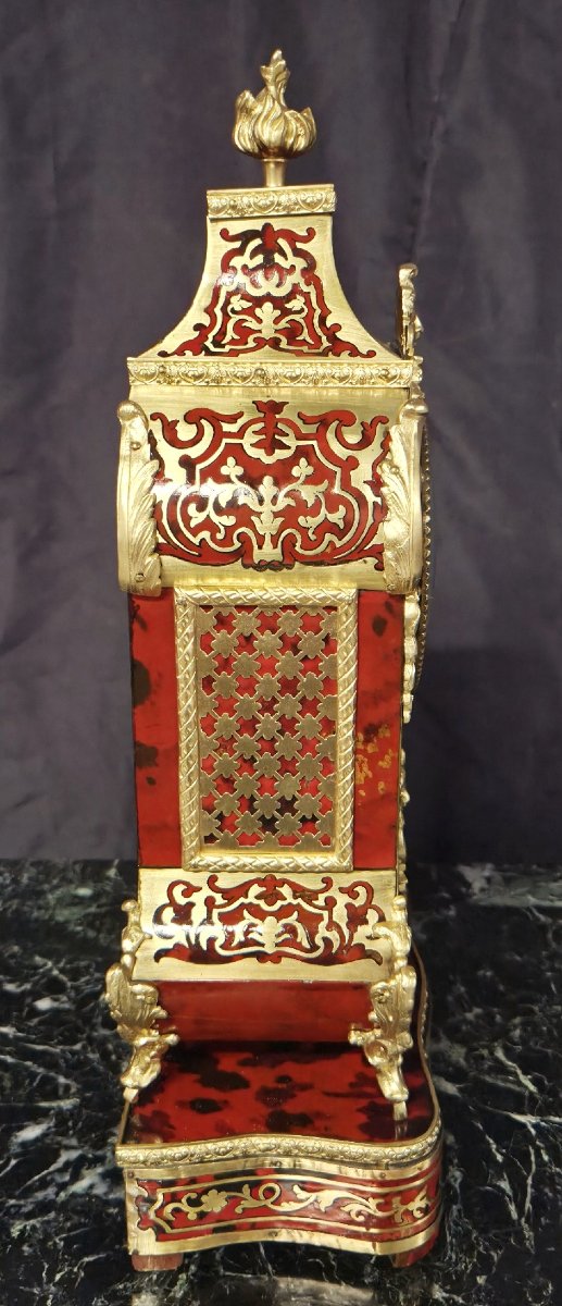 Cartel Clock In Marquetry Boulle Napoleon III Period Napoleon 3-photo-5
