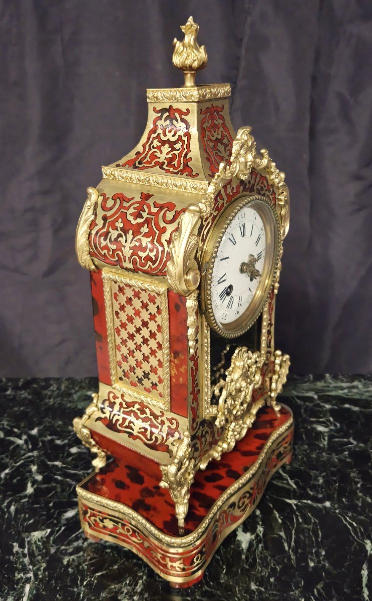 Cartel Clock In Marquetry Boulle Napoleon III Period Napoleon 3-photo-6