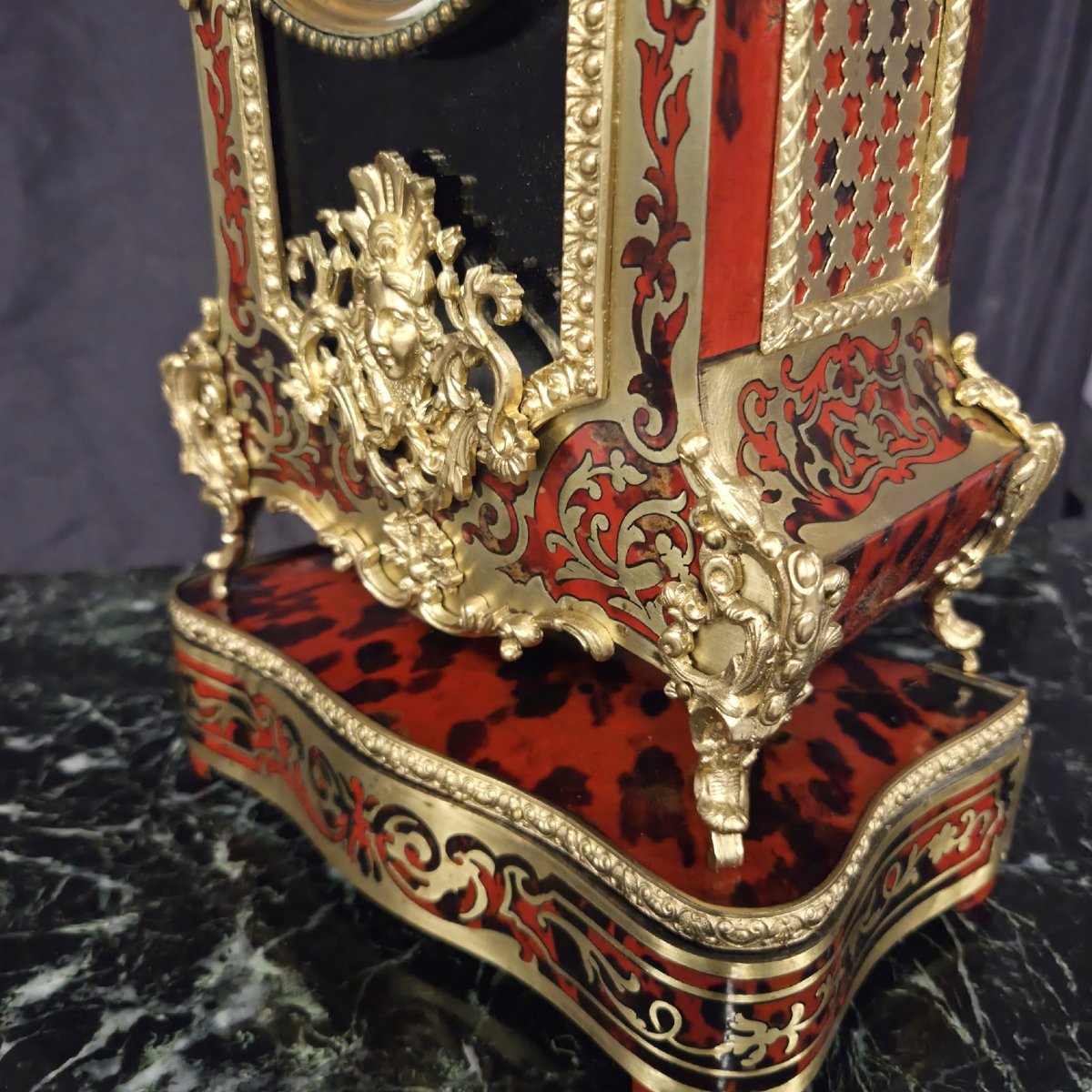Cartel Clock In Marquetry Boulle Napoleon III Period Napoleon 3-photo-7