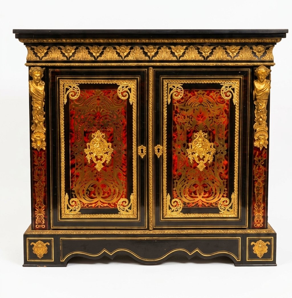 2-door Sideboard With Boulle Marquetry, Stamped 