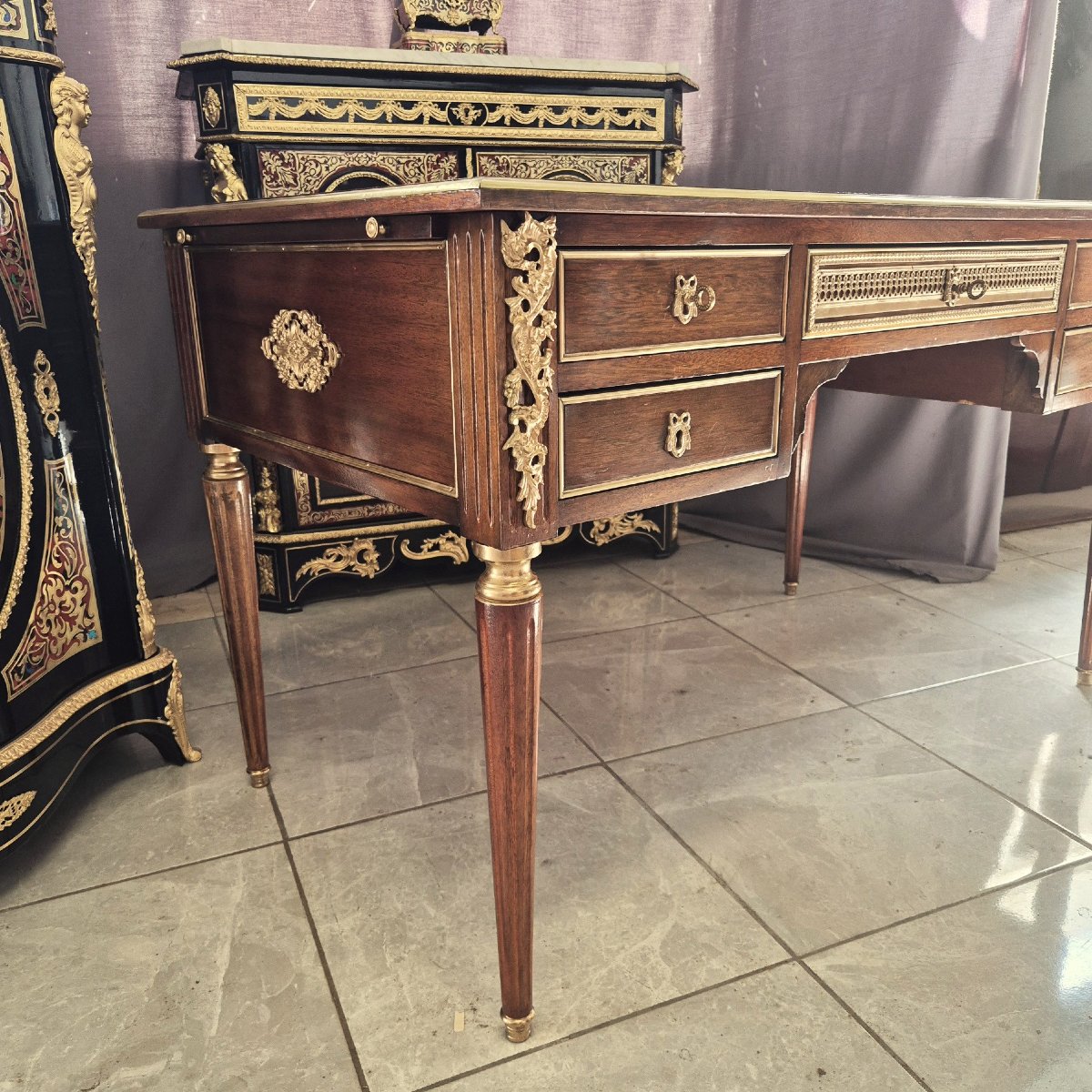 Beautiful Napoleon III Flat Desk-photo-3