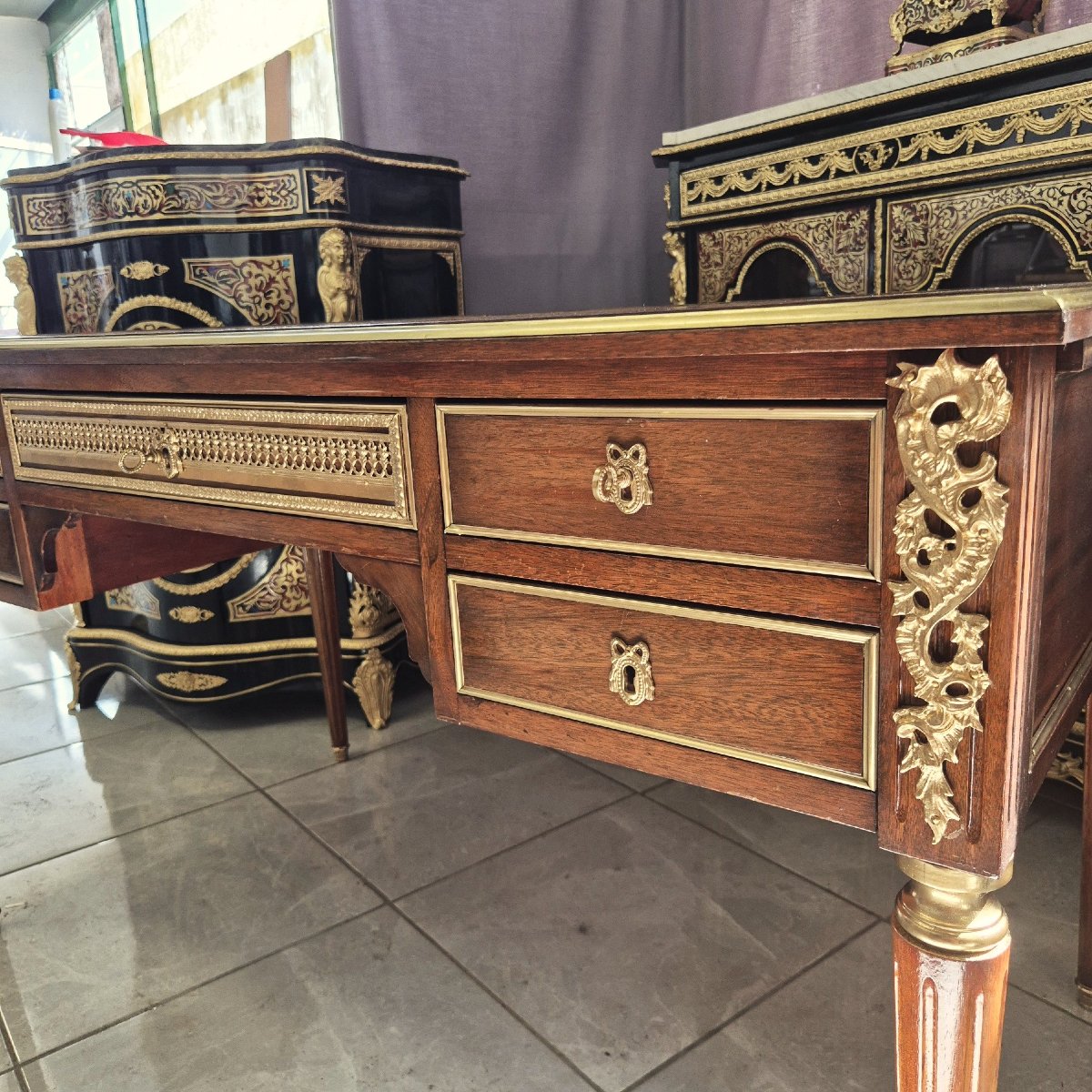 Beautiful Napoleon III Flat Desk-photo-5
