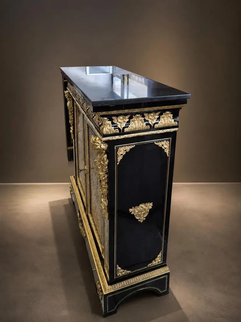Two-door Sideboard With Boulle Marquetry, Stamped "diehl," From The Napoleon III Era-photo-4