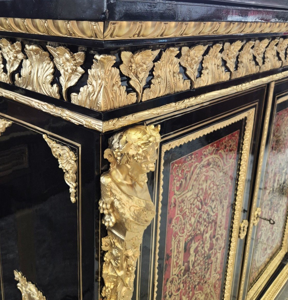 Two-door Sideboard With Boulle Marquetry, Stamped "diehl," From The Napoleon III Era-photo-4