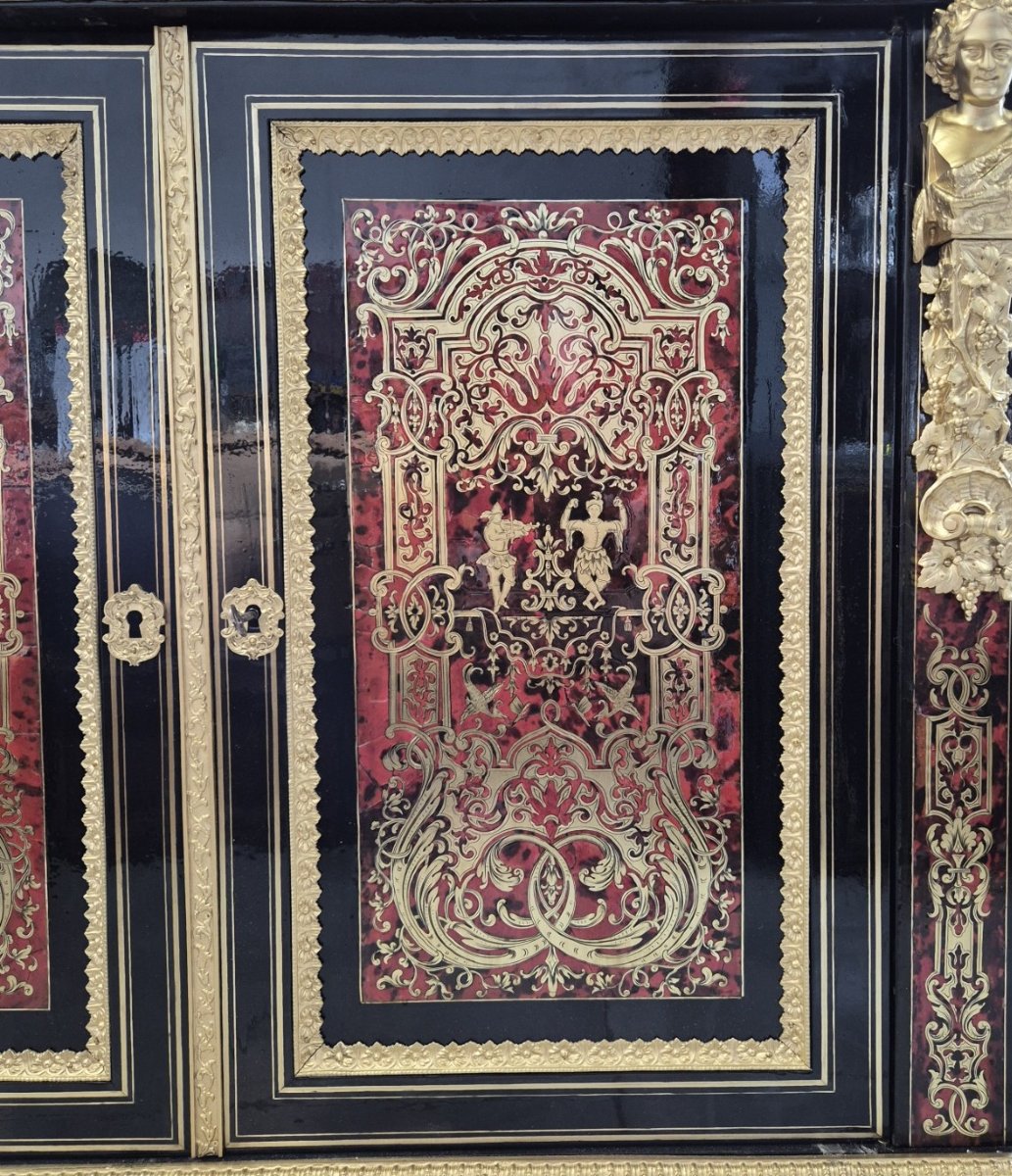 Two-door Sideboard With Boulle Marquetry, Stamped "diehl," From The Napoleon III Era-photo-7