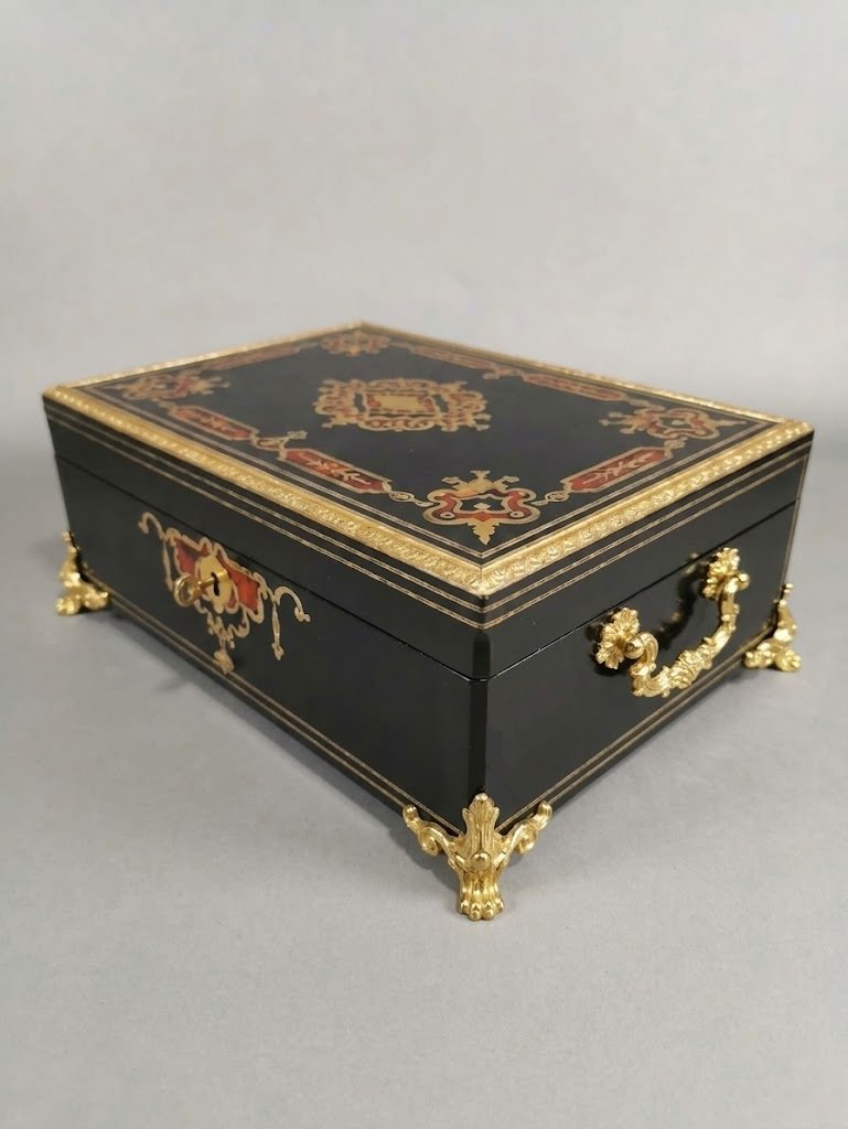 grand coffret d'apparat en marqueterie boulle époque Napoléon III napoleon 3-photo-2