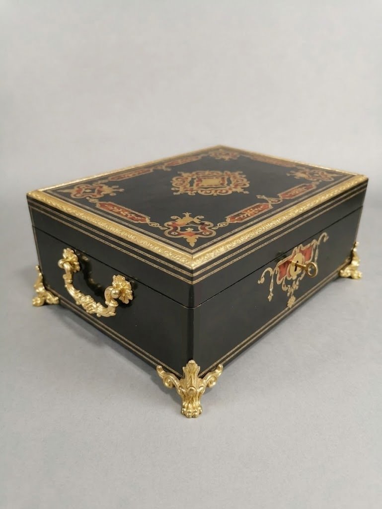 grand coffret d'apparat en marqueterie boulle époque Napoléon III napoleon 3