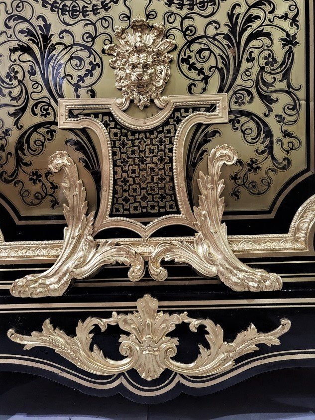 Grand Meuble d'Appui Ou Armoire Basse Signée Befort Marqueterie Boulle Napoléon III Napoleon 3-photo-3