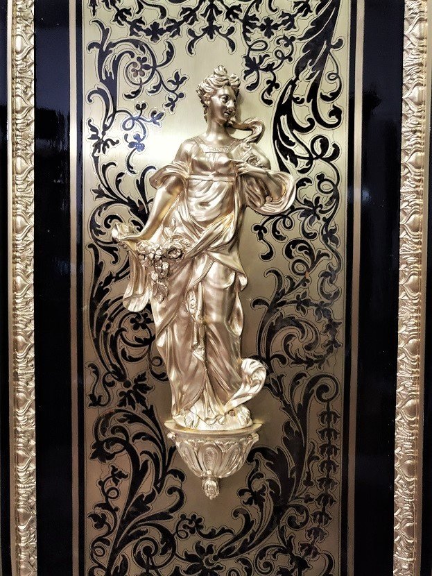 Large Support Cabinet Or Low Cabinet Signed Befort Boulle Marquetry Napoleon III Napoleon 3-photo-5