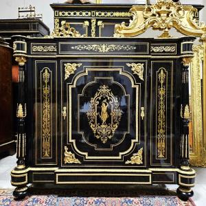 Grand Meuble d'Appui A Dormants En Marqueterie Boulle époque Napoléon 3 Napoleon III