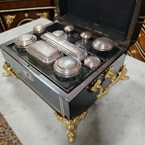 Coffret De Toilette En Marqueterie Boulle Signé Sormani époque Napoléon III Napoleon 3