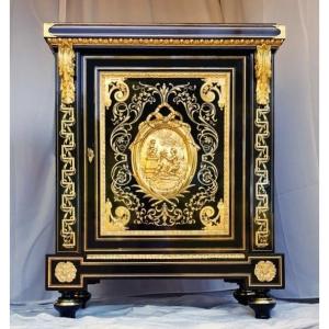 Meuble d'Appui à médaillon En Marqueterie Boulle Estampillé Befort ép. Napoléon III Napoleon 3
