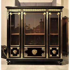 Grande Vitrine Ou Bibliothèque 3 Portes Boulle époque Napoléon III Napoleon 3