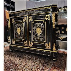 Important Boulle Marquetry Support Cabinet Two Doors Napoleon III Period Napoleon 3