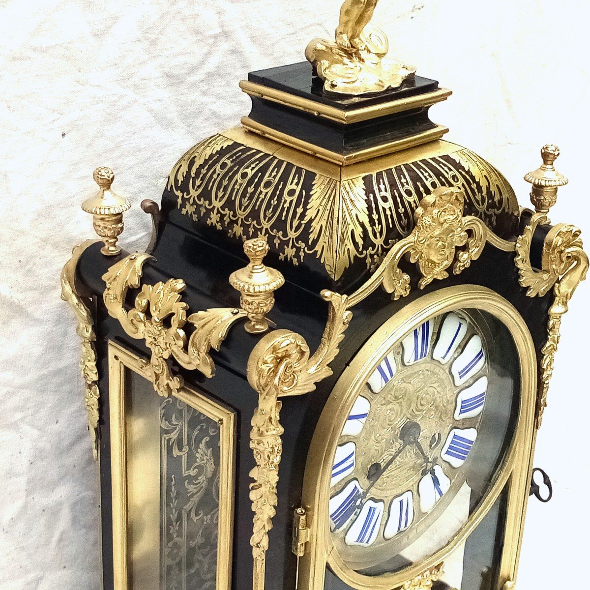 Cartel Applique And Its Console Boulle Marquetry Napoleon Napoleon III-photo-3